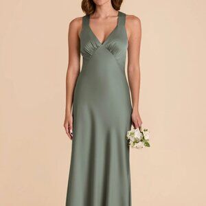 Birdy Grey Matte Satin Bridesmaids Dress in Sea Glass - Size XXL